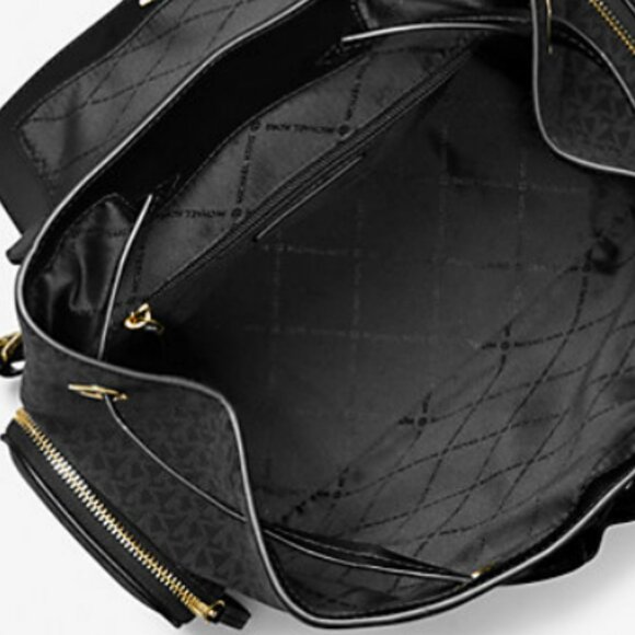 Michael Kors Jet Set Backpack Black with Gold Chain and LABUBU MACARON Bundle - Picture 4 of 9